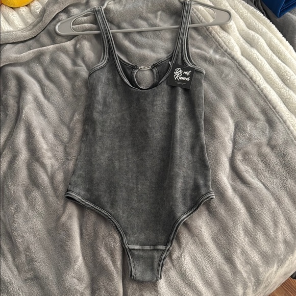 Diesel Gray Bodysuit with V-Neck and Spaghetti Straps - Picture 5 of 7